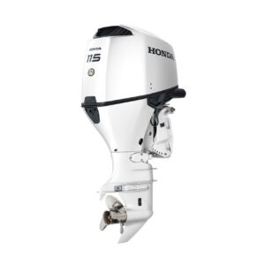 Buy White Honda 115hp Outboard | Remote Mechanical, Electric Start, 25″ Shaft | BF115JXRA